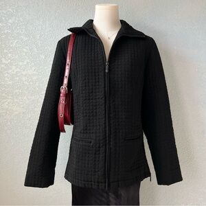 Black Quilted Zip Jacket Minimalist Winter Gallery Size Small